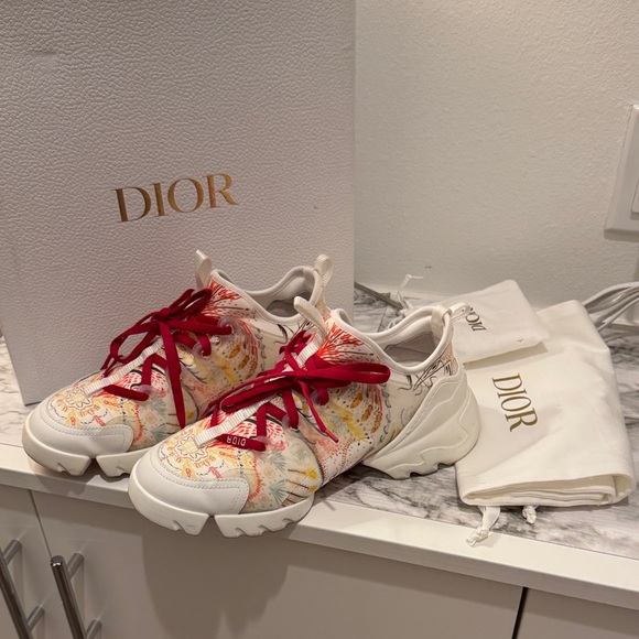 Dior White and Red Sneakers